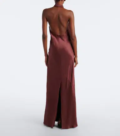 Brunello Cucinelli Halterneck silk satin gown | Thumbnail 4