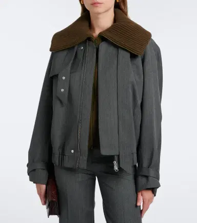 Victoria Beckham Virgin wool bomber jacket | Thumbnail 8 Victoria Beckham Virgin wool bomber jacket | Thumbnail 8
