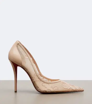 Christian Louboutin Miss Z leather-trimmed lace pumps | Thumbnail 3