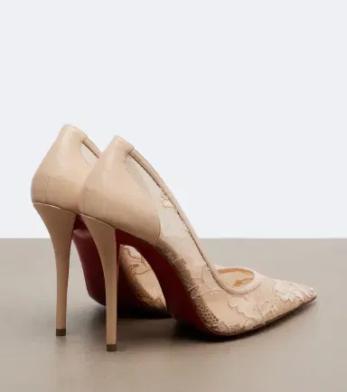 Christian Louboutin Miss Z leather-trimmed lace pumps | Thumbnail 4