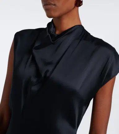 Victoria Beckham Draped satin midi dress | Thumbnail 2