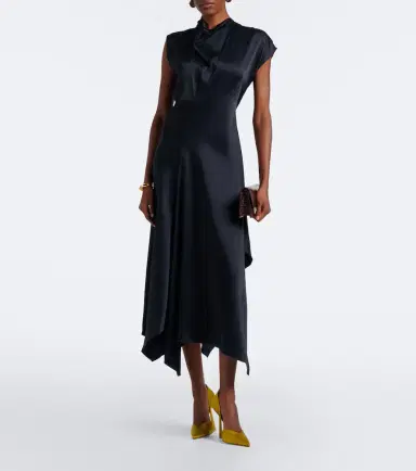 Victoria Beckham Draped satin midi dress | Thumbnail 3