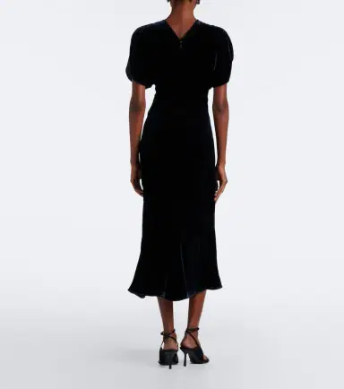 Victoria Beckham Bela gathered velvet midi dress | Thumbnail 5 Victoria Beckham Bela gathered velvet midi dress | Thumbnail 5