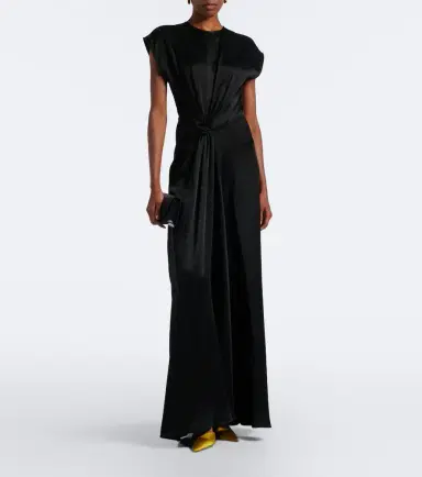 Victoria Beckham Aria draped satin gown | Thumbnail 3 Victoria Beckham Aria draped satin gown | Thumbnail 3