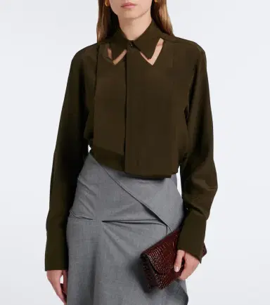 Victoria Beckham Cutout silk crêpe de chine blouse | Thumbnail 3 Victoria Beckham Cutout silk crêpe de chine blouse | Thumbnail 3