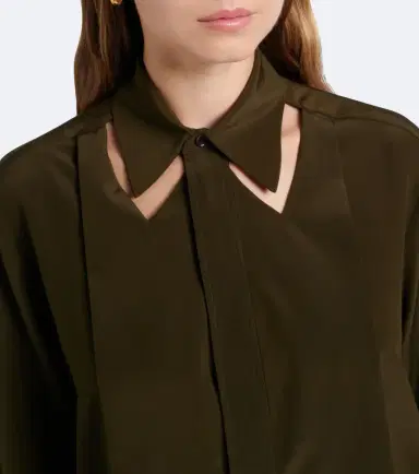 Victoria Beckham Cutout silk crêpe de chine blouse | Thumbnail 7 Victoria Beckham Cutout silk crêpe de chine blouse | Thumbnail 7