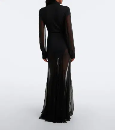 Jean Paul Gaultier Knitted silk-trimmed shirt dress | Thumbnail 6 Jean Paul Gaultier Knitted silk-trimmed shirt dress | Thumbnail 6