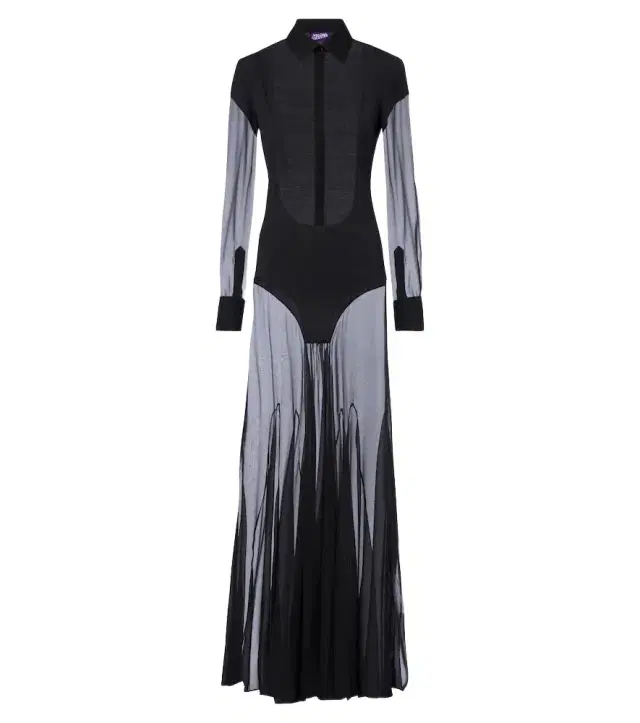 Jean Paul Gaultier Knitted silk-trimmed shirt dress