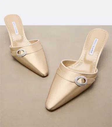 Manolo Blahnik Embellished satin mules | Thumbnail 3
