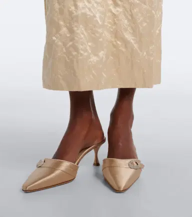 Manolo Blahnik Embellished satin mules | Thumbnail 5