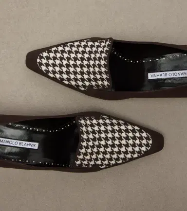 Manolo Blahnik Petusi houndstooth suede pumps | Thumbnail 3