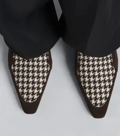 Manolo Blahnik Petusi houndstooth suede pumps | Thumbnail 5