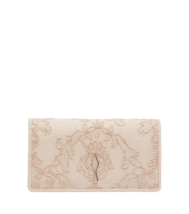 Christian Louboutin Bettina Small lace crêpe satin clutch