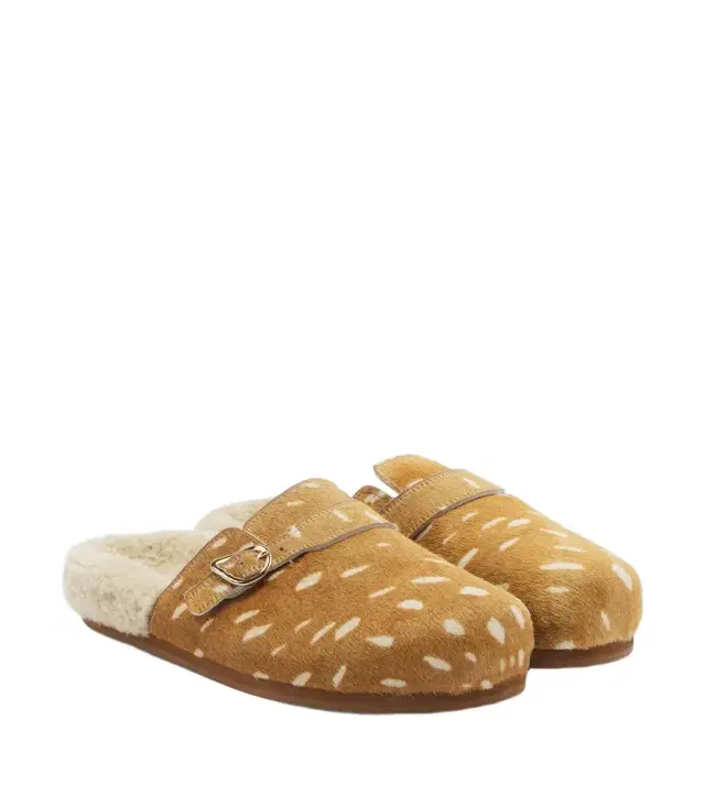 Ancient Greek Sandals Vasilitsa shearling-trimmed calf hair clogs