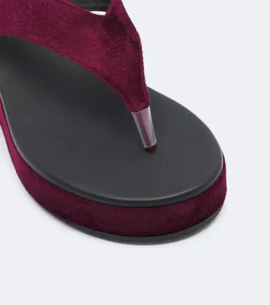 Ancient Greek Sandals Charys velvet platform thong sandals | Thumbnail 2