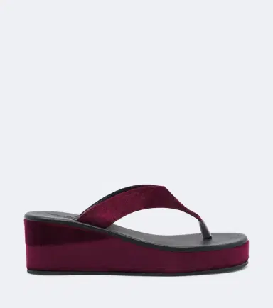 Ancient Greek Sandals Charys velvet platform thong sandals | Thumbnail 3