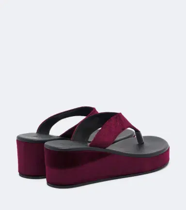 Ancient Greek Sandals Charys velvet platform thong sandals | Thumbnail 4
