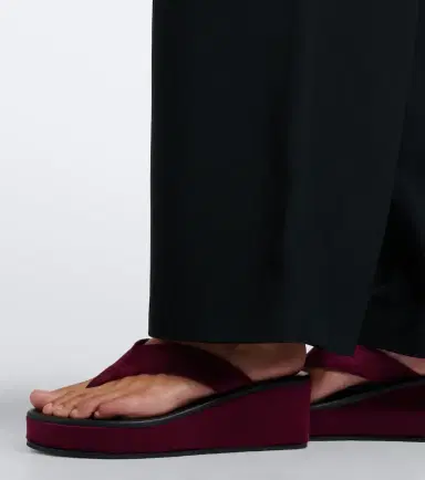 Ancient Greek Sandals Charys velvet platform thong sandals | Thumbnail 5