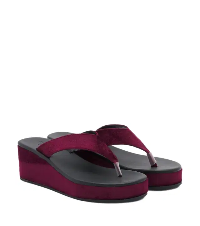 Ancient Greek Sandals Charys velvet platform thong sandals
