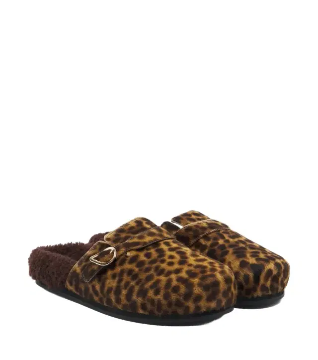 Ancient Greek Sandals Vasilitsa shearling-trimmed calf hair clogs