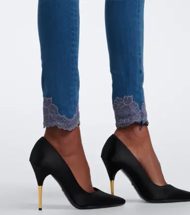 Valentino Lace-trimmed skinny jeans | Thumbnail 6 Valentino Lace-trimmed skinny jeans | Thumbnail 6