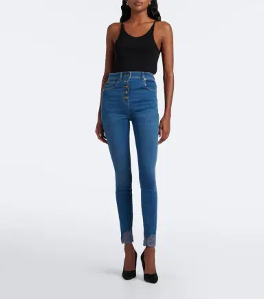 Valentino Lace-trimmed skinny jeans | Thumbnail 7 Valentino Lace-trimmed skinny jeans | Thumbnail 7