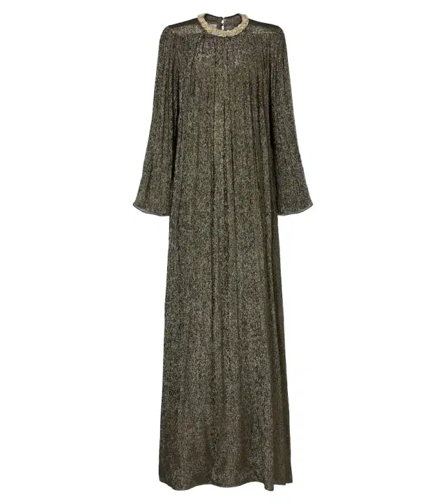 Valentino Embellished silk-blend gown