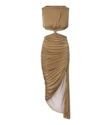 Christopher Esber Theia cutout draped asymmetric midi dress | Thumbnail 1 Christopher Esber Theia cutout draped asymmetric midi dress | Thumbnail 1