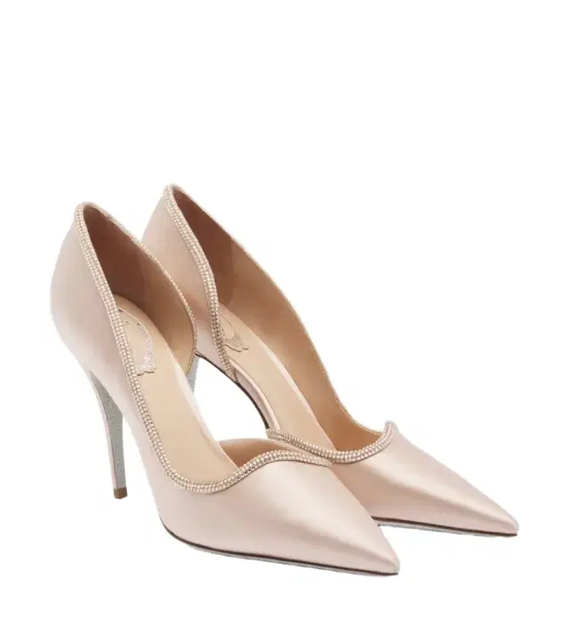 René Caovilla Onda embellished satin pumps