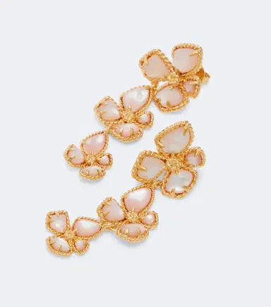 Zimmermann Bloom mother-of-pearl gold-plated drop earrings | Thumbnail 4