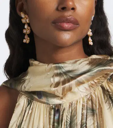 Zimmermann Bloom mother-of-pearl gold-plated drop earrings | Thumbnail 5