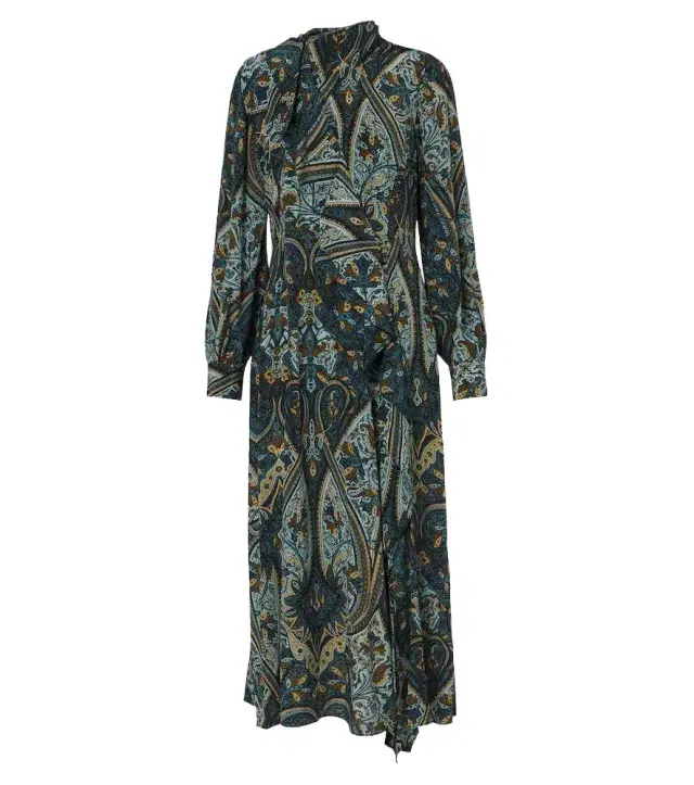 Sabrina silk crêpe de chine midi dress