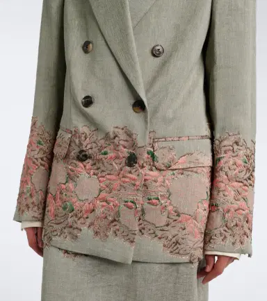 Dries Van Noten Embroidered linen and cotton-blend blazer | Thumbnail 2