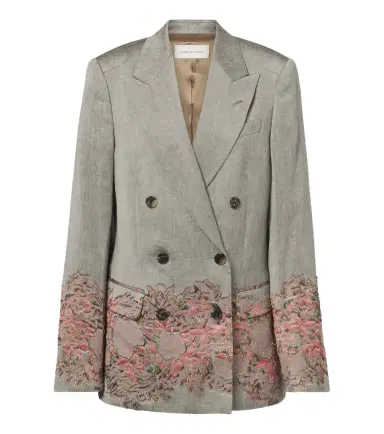 Dries Van Noten Embroidered linen and cotton-blend blazer | Thumbnail 1
