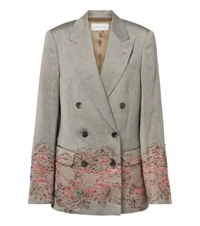 Dries Van Noten Embroidered linen and cotton-blend blazer