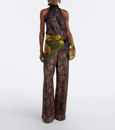 Dries Van Noten Floral silk halterneck top | Thumbnail 2