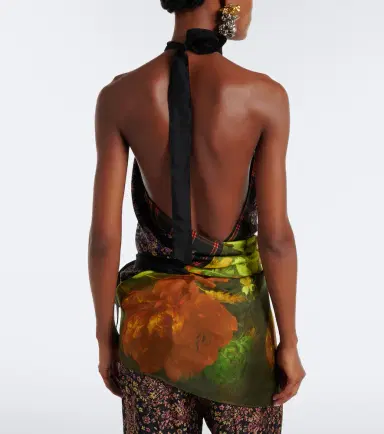 Dries Van Noten Floral silk halterneck top | Thumbnail 3
