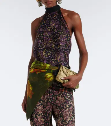 Dries Van Noten Floral silk halterneck top | Thumbnail 4