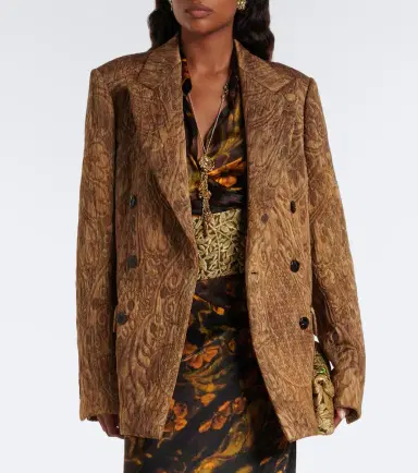 Dries Van Noten Draped floral silk satin wrap top | Thumbnail 2