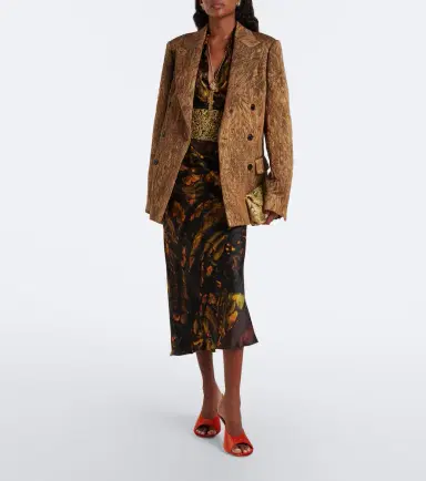 Dries Van Noten Draped floral silk satin wrap top | Thumbnail 7