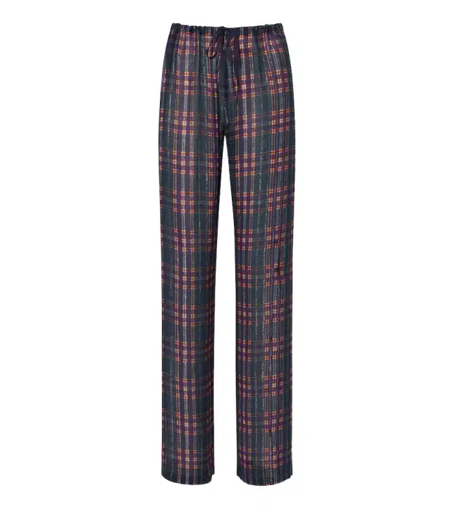 Dries Van Noten Plaid lamé straight pants