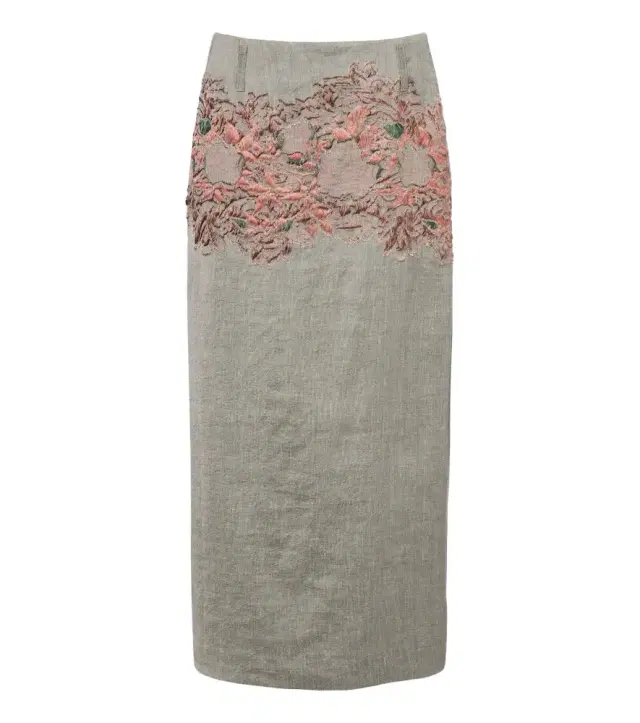 Dries Van Noten Embroidered linen and cotton-blend midi skirt