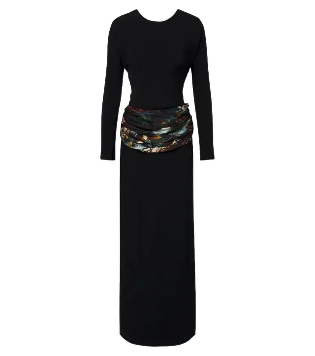 Dries Van Noten Paneled draped gown