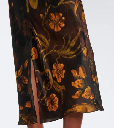 Dries Van Noten Floral silk satin slip skirt | Thumbnail 3