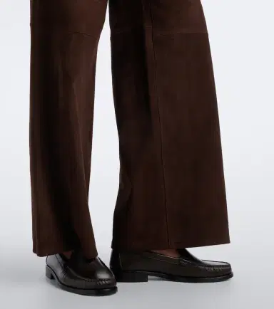 Frame Le Slim Palazzo suede wide-leg pants | Thumbnail 3