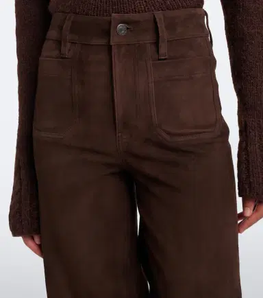 Frame Le Slim Palazzo suede wide-leg pants | Thumbnail 4