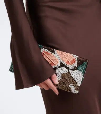 Staud Muse Small beaded satin clutch | Thumbnail 5