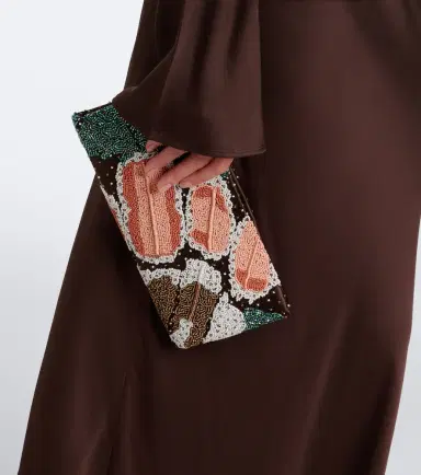 Staud Muse Small beaded satin clutch | Thumbnail 6
