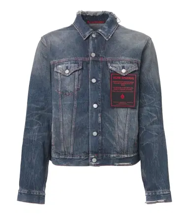 Acne Studios Re-edition distressed faded denim jacket | Thumbnail 1