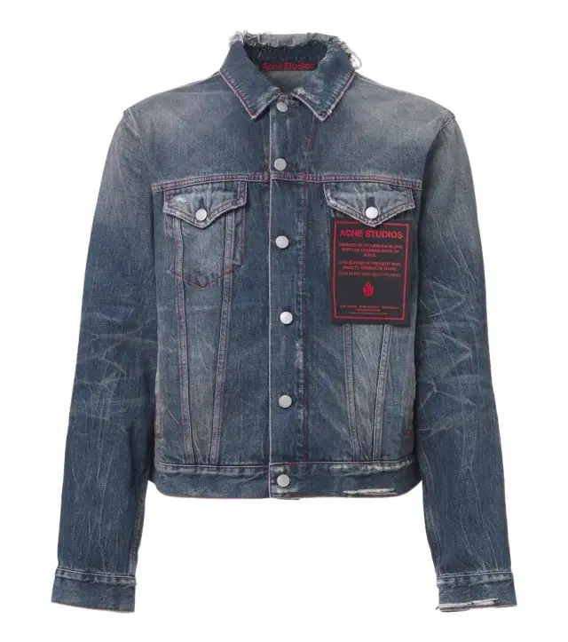 Acne Studios Re-edition distressed faded denim jacket